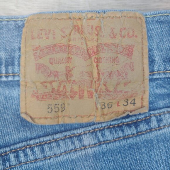 Vintage 90s Levis Light Wash Straight Leg Jeans Measured 36x34 #B18-C1536 - Picture 2 of 3
